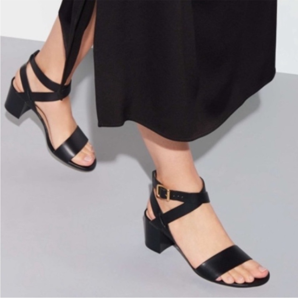 M. Gemi Atturno Black Block Heel Sandal 38/7.5 - Picture 3 of 13